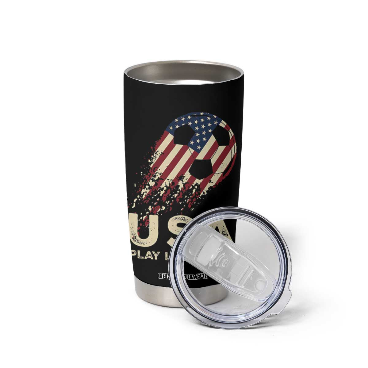 Soccer Girl Tumbler Cup Play Like A Girl USA Flag TB10 Print Your Wear