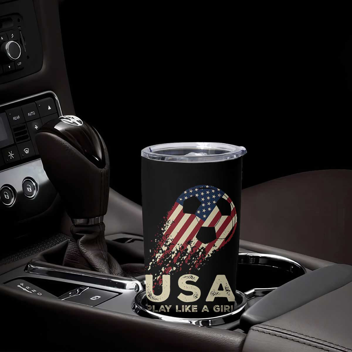 Soccer Girl Tumbler Cup Play Like A Girl USA Flag TB10 Print Your Wear