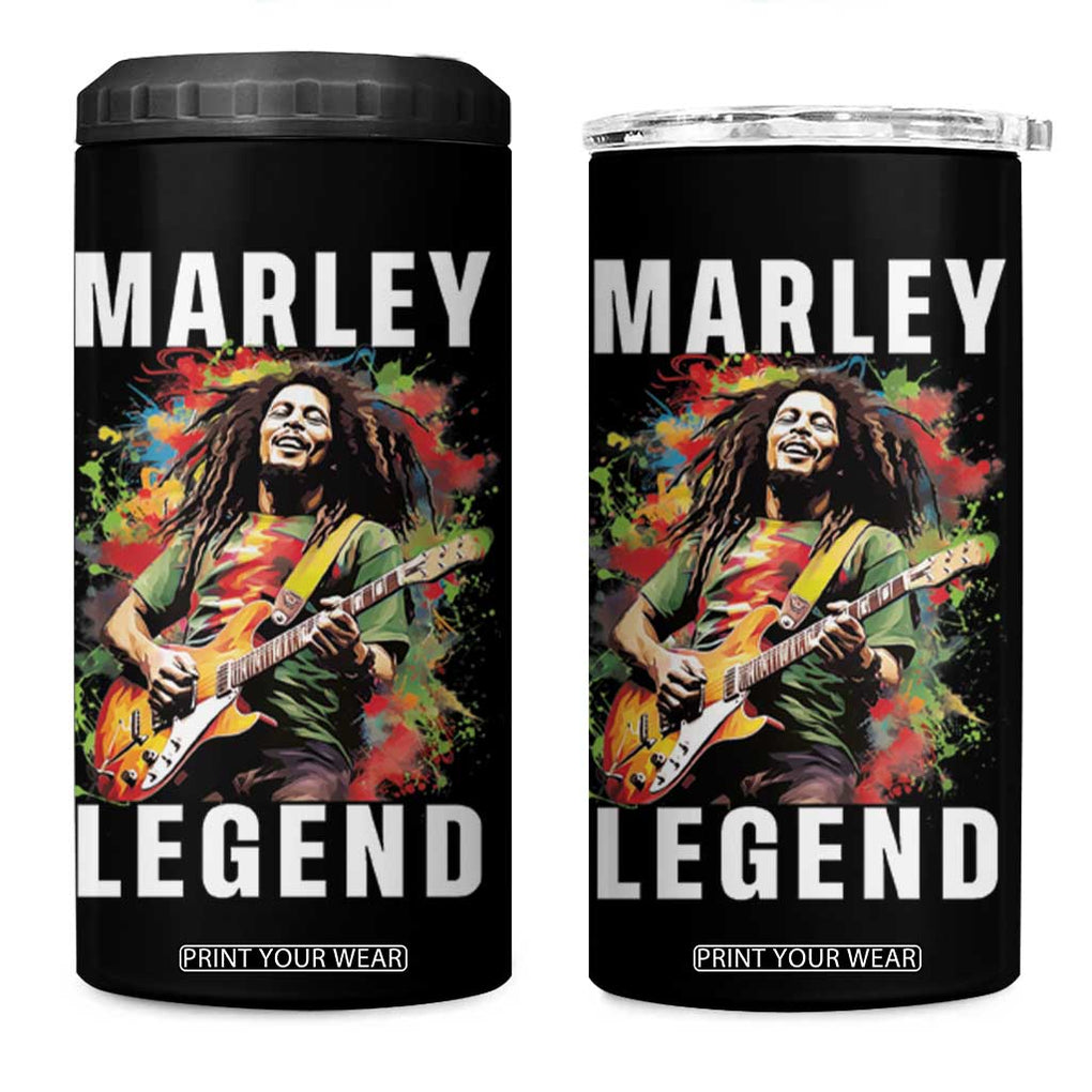Legend Bob 4 in 1 Can Cooler Tumbler Reggae Music Rastafari Rasta Gift TB10 One Size: 16 oz Black Print Your Wear