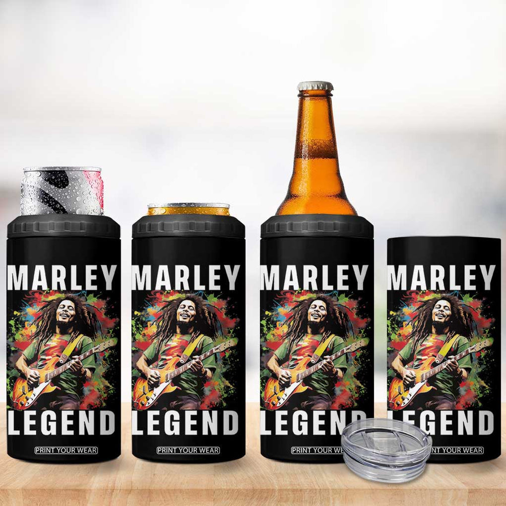 Legend Bob 4 in 1 Can Cooler Tumbler Reggae Music Rastafari Rasta Gift TB10 Print Your Wear