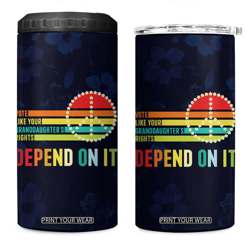 Women's Rights 4 in 1 Can Cooler Tumbler Vote Like Your Daughter's Right Depend On It Voting RBG Quote Floral TB10 One Size: 16 oz Blue Print Your Wear