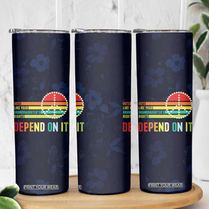 Women's Rights Skinny Tumbler Vote Like Your Daughter's Right Depend On It Voting RBG Quote Floral TB10 Print Your Wear