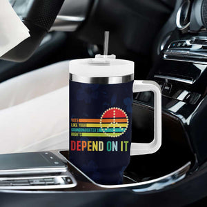 Women's Rights Tumbler With Handle Vote Like Your Daughter's Right Depend On It Voting RBG Quote Floral TB10 Print Your Wear