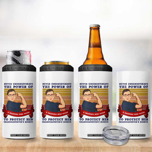 Ruth Bader Ginsburg RBG 4 in 1 Can Cooler Tumbler Never Underestimate The Power Of A Grandma Who Votes Feminist Gifts Women TB10 Print Your Wear