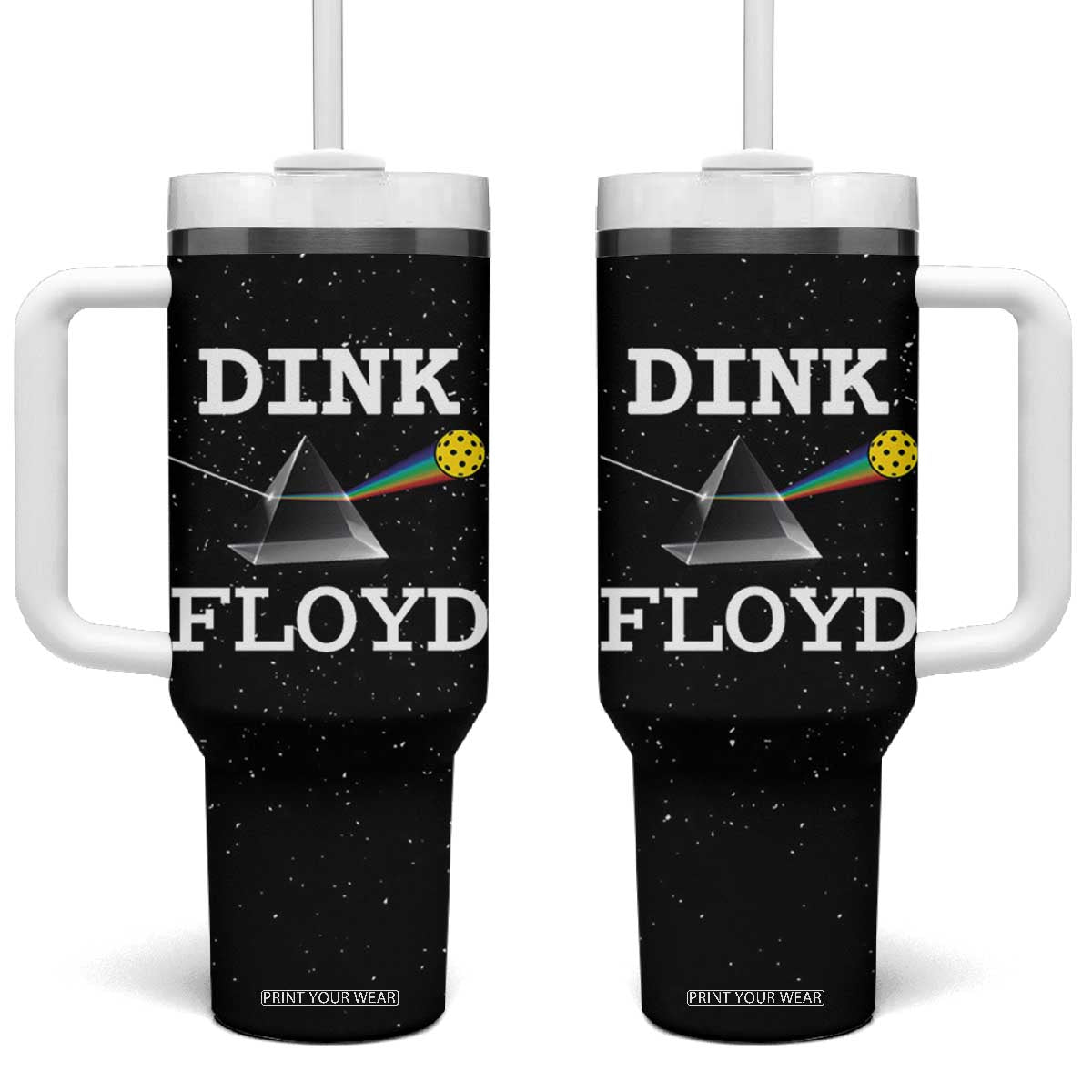 Funny Pickleball Tumbler With Handle Dink Player Vintage Retro TB10 One Size: 40 oz Black Print Your Wear