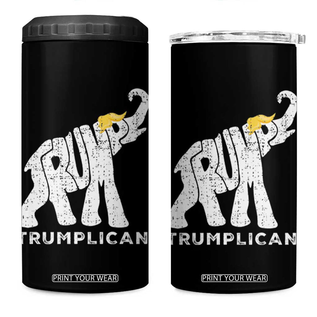 Trump 2024 Election 4 in 1 Can Cooler Tumbler Republican Elephant 45 47 TB10 One Size: 16 oz Black Print Your Wear