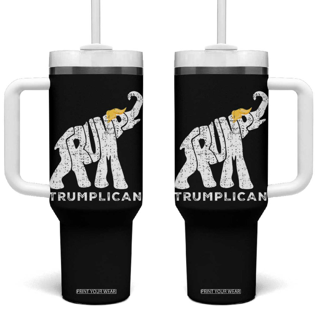 Trump 2024 Election Tumbler With Handle Republican Elephant 45 47 TB10 One Size: 40 oz Black Print Your Wear