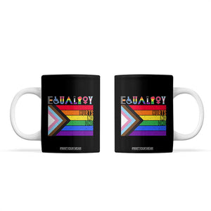 LGBTQ Equality Hurts No One Coffee Mug Pride Ally Human Rights Rainbow Flag TB10 Black Print Your Wear