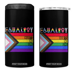 LGBTQ Equality Hurts No One 4 in 1 Can Cooler Tumbler Pride Ally Human Rights Rainbow Flag TB10 One Size: 16 oz Black Print Your Wear