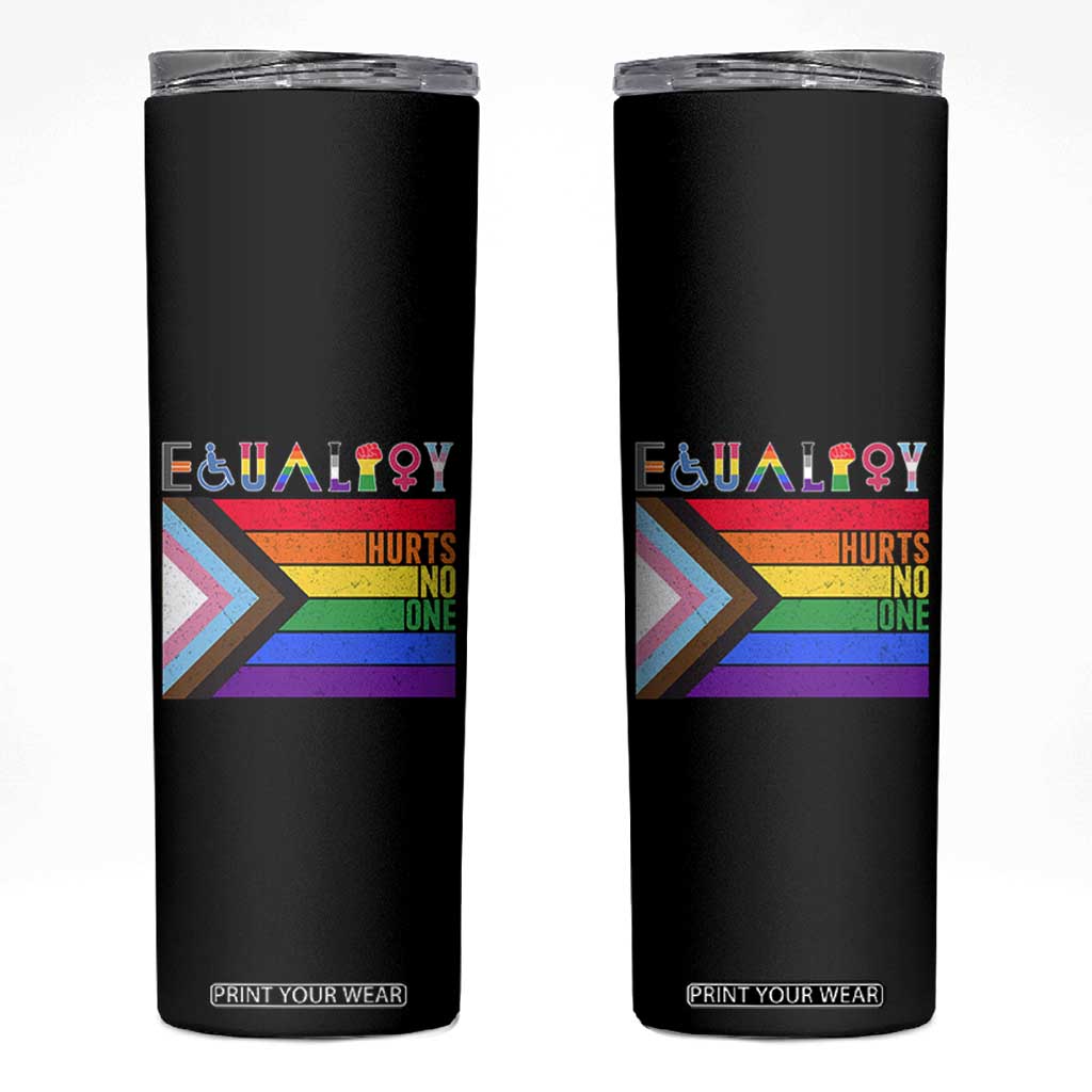 LGBTQ Equality Hurts No One Skinny Tumbler Pride Ally Human Rights Rainbow Flag TB10 Black Print Your Wear