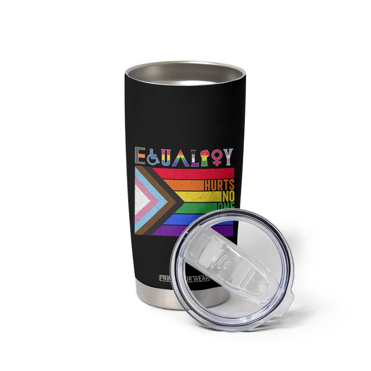 LGBTQ Equality Hurts No One Tumbler Cup Pride Ally Human Rights Rainbow Flag TB10 Print Your Wear