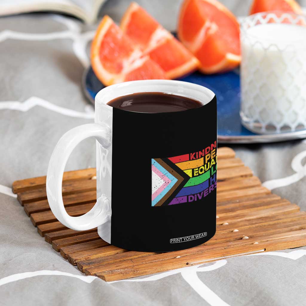 LGBTQ Pride Coffee Mug Kindness Peace Equality Love Hope Diversity Human Rights World Peace Supporter TB10 Print Your Wear