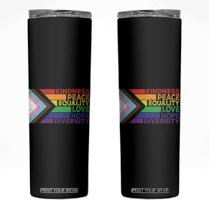LGBTQ Pride Skinny Tumbler Kindness Peace Equality Love Hope Diversity Human Rights World Peace Supporter TB10 Black Print Your Wear