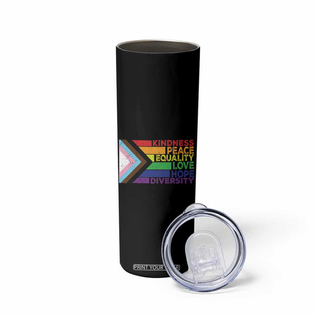 LGBTQ Pride Skinny Tumbler Kindness Peace Equality Love Hope Diversity Human Rights World Peace Supporter TB10 Print Your Wear