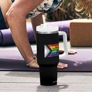 LGBTQ Pride Tumbler With Handle Kindness Peace Equality Love Hope Diversity Human Rights World Peace Supporter TB10 Print Your Wear