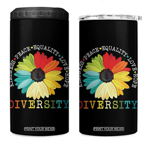 World Peace Supporter 4 in 1 Can Cooler Tumbler Kindness Peace Equality Love Hope Diversity Human Rights Sunflower TB10 One Size: 16 oz Black Print Your Wear