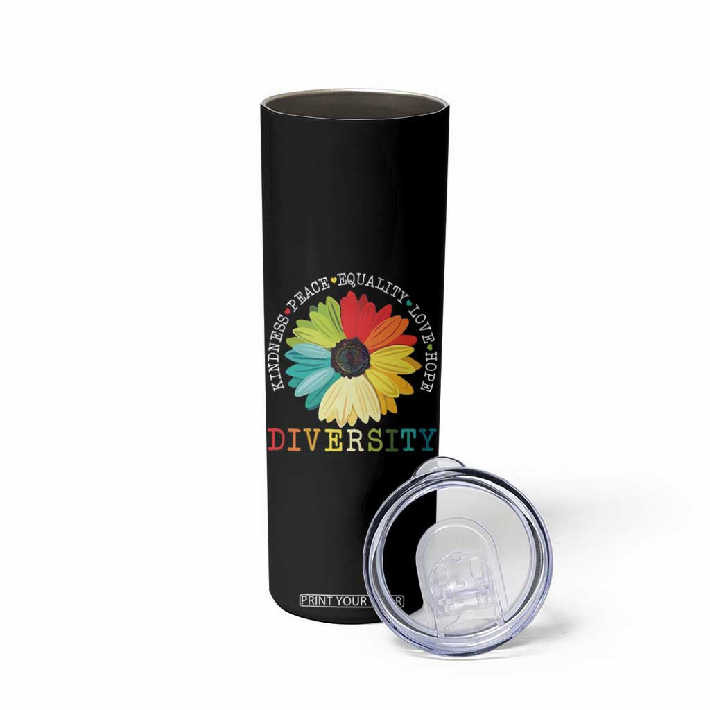 World Peace Supporter Skinny Tumbler Kindness Peace Equality Love Hope Diversity Human Rights Sunflower TB10 Print Your Wear
