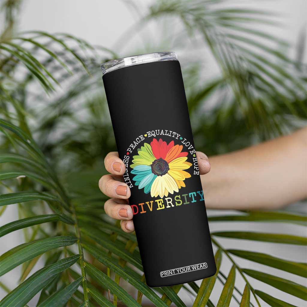 World Peace Supporter Skinny Tumbler Kindness Peace Equality Love Hope Diversity Human Rights Sunflower TB10 Print Your Wear