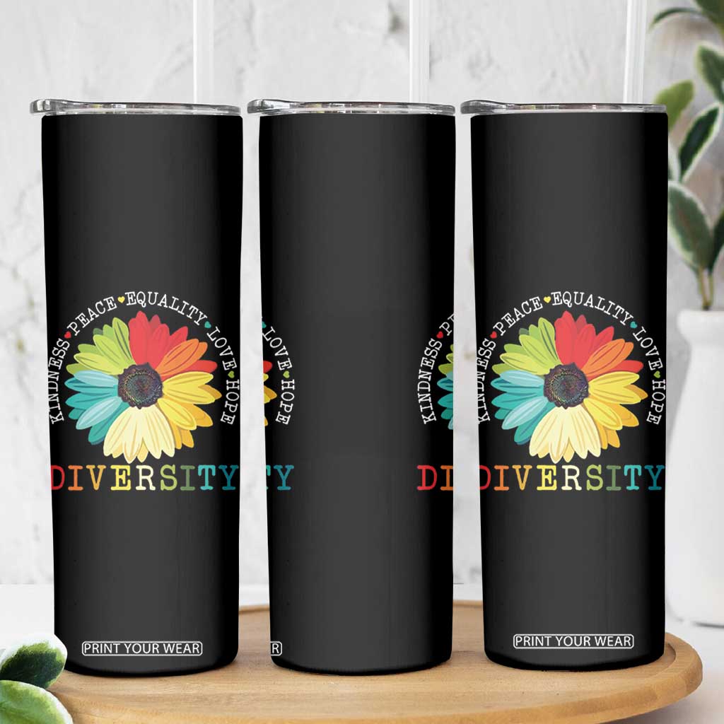 World Peace Supporter Skinny Tumbler Kindness Peace Equality Love Hope Diversity Human Rights Sunflower TB10 Print Your Wear