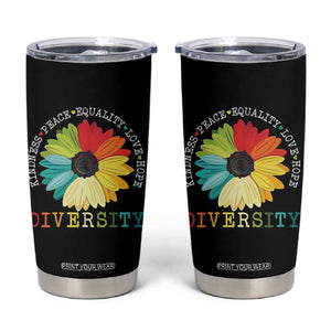 World Peace Supporter Tumbler Cup Kindness Peace Equality Love Hope Diversity Human Rights Sunflower TB10 Black Print Your Wear