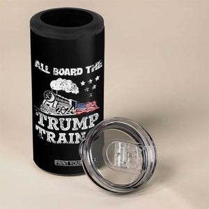Trump 2024 4 in 1 Can Cooler Tumbler All Aboard The Trump Train Support for President American Flag TB10 Print Your Wear