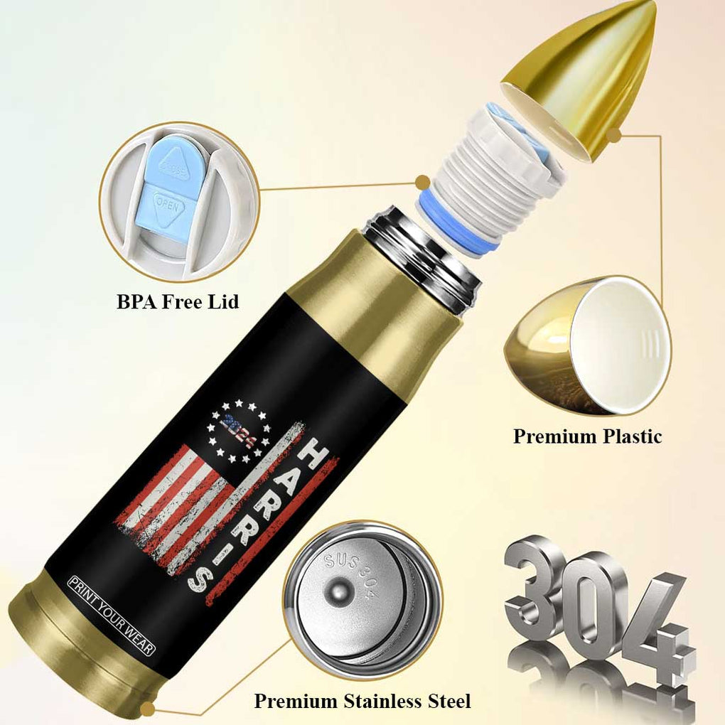Harris 2024 Election Bullet Tumbler For Kamala President American Flag TB10 Print Your Wear