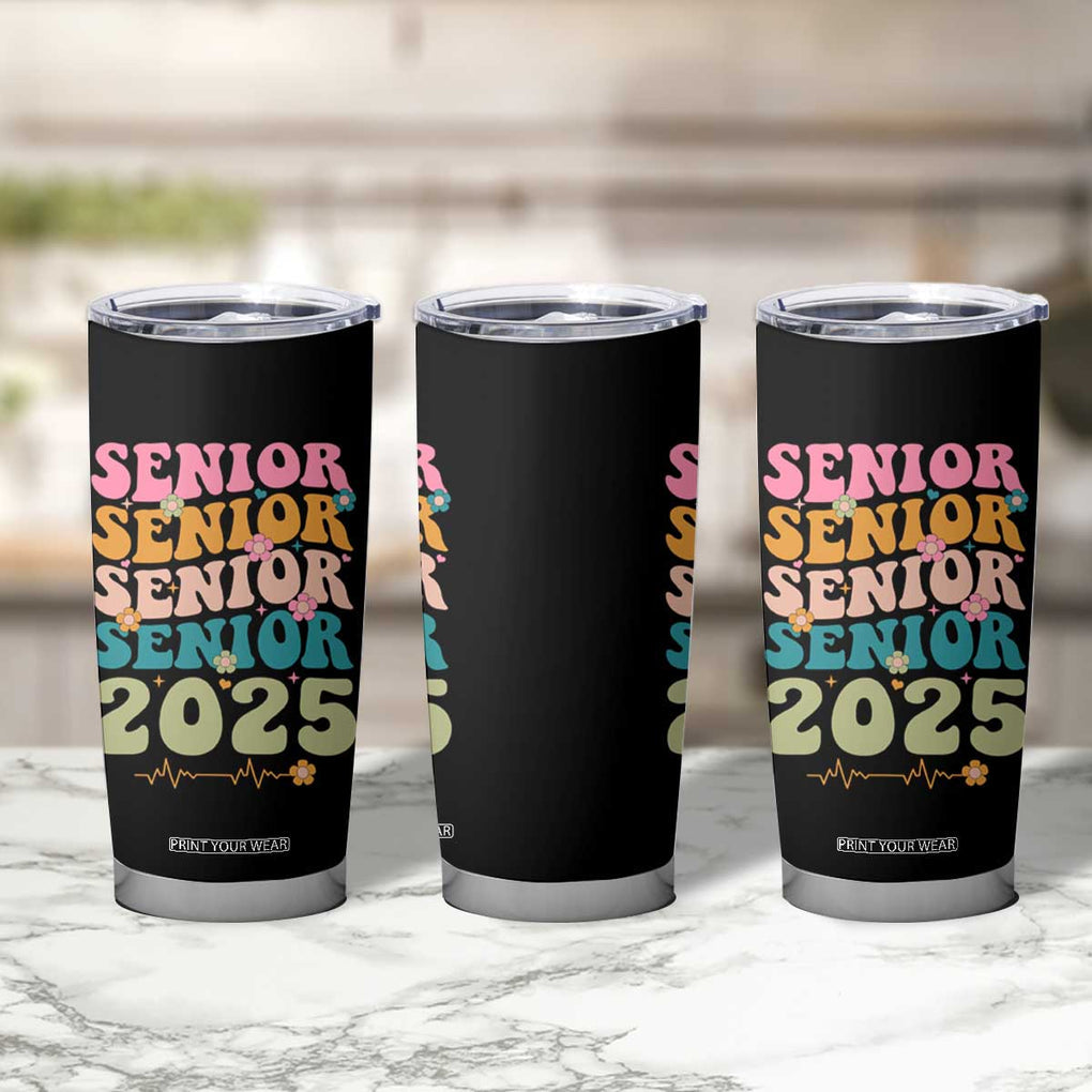 Senior 2025 Tumbler Cup Class of 2025 Graduation Back To School Graduate Retro Groovy TB10 Print Your Wear
