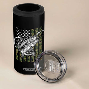 Fishing Gifts For Dad 4 in 1 Can Cooler Tumbler Full Time Dad Part Time Hooker Fishing Camo Us Flag Fathers Day Gift TB10 Print Your Wear