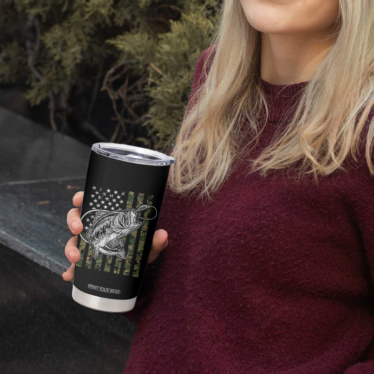Fishing Gifts For Dad Tumbler Cup Full Time Dad Part Time Hooker Fishing Camo Us Flag Fathers Day Gift TB10 Print Your Wear