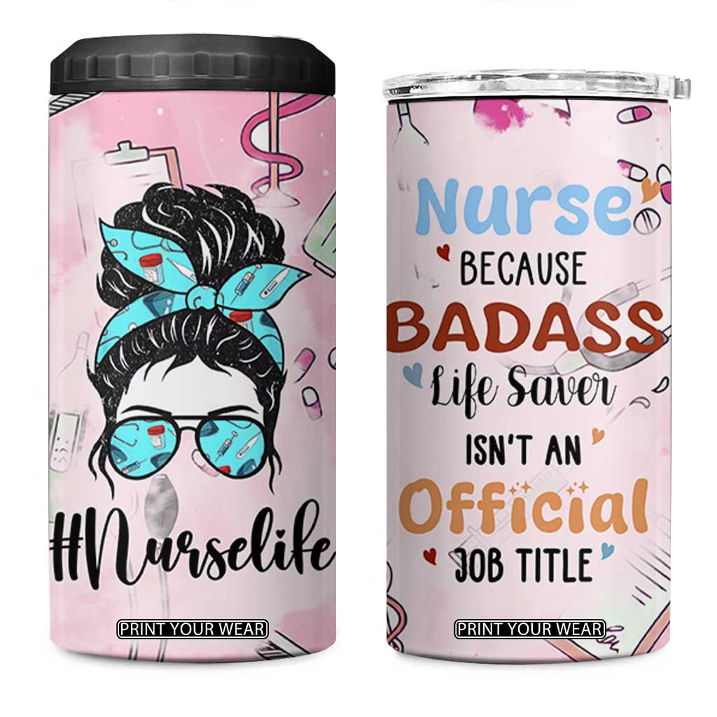 Funny Nurse Gifts for Women 4 in 1 Can Cooler Tumbler Rn Lpn Practitioner Nursing School Graduation Gifts TB10 One Size: 16 oz Pink Print Your Wear