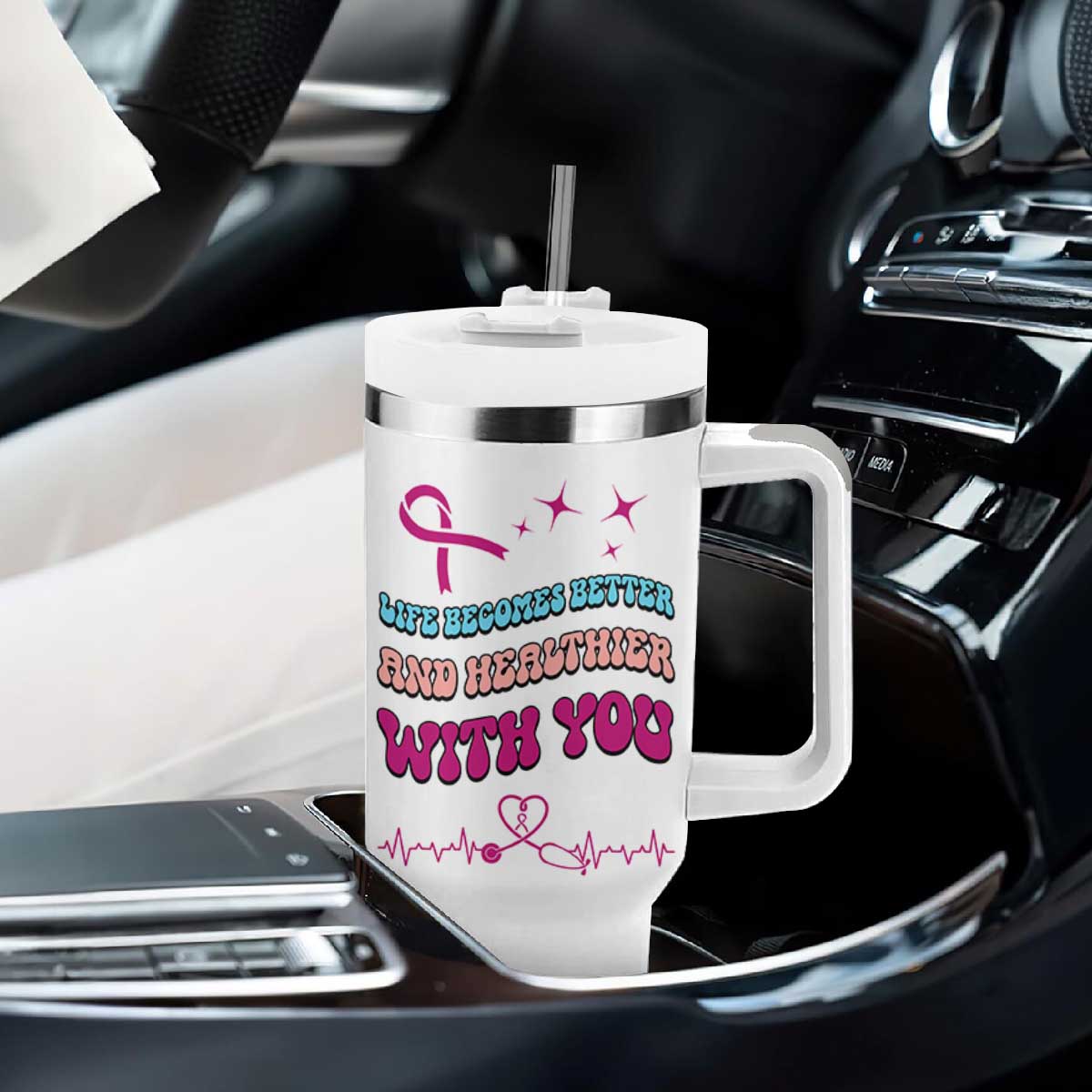 Nurse Gifts for Women Tumbler With Handle Life Becomes Better And Healthier With You TB10 Print Your Wear
