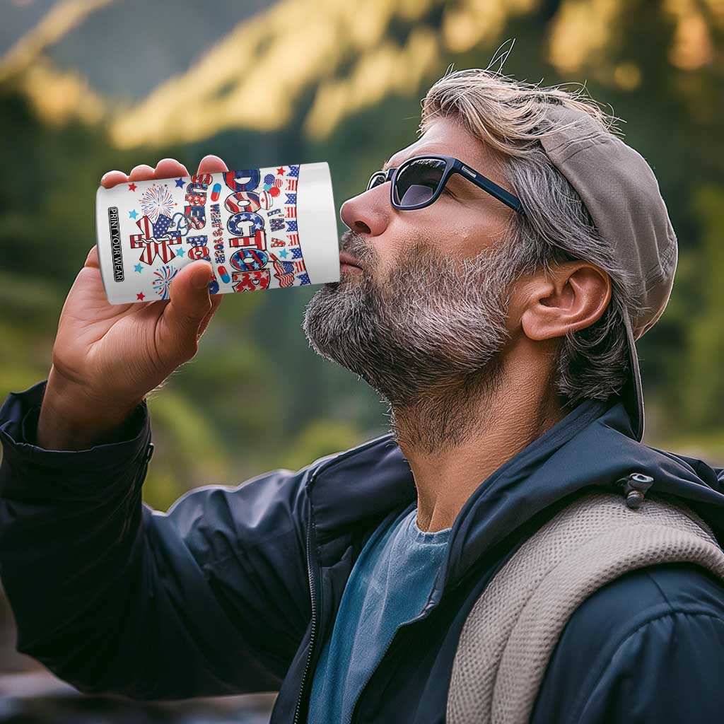Doctor Gifts 4 in 1 Can Cooler Tumbler Funny 4th of July Patriotic Doctor TB10 Print Your Wear