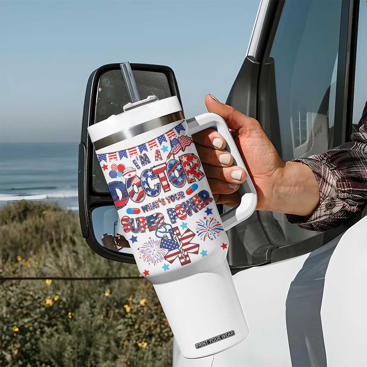 Doctor Gifts Tumbler With Handle Funny 4th of July Patriotic Doctor TB10 Print Your Wear