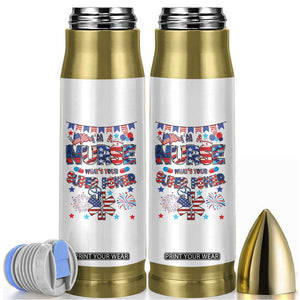 Patriotic Nurse Bullet Tumbler Im a Nurse Superpower 4th Of July American Flag TB10 White Print Your Wear
