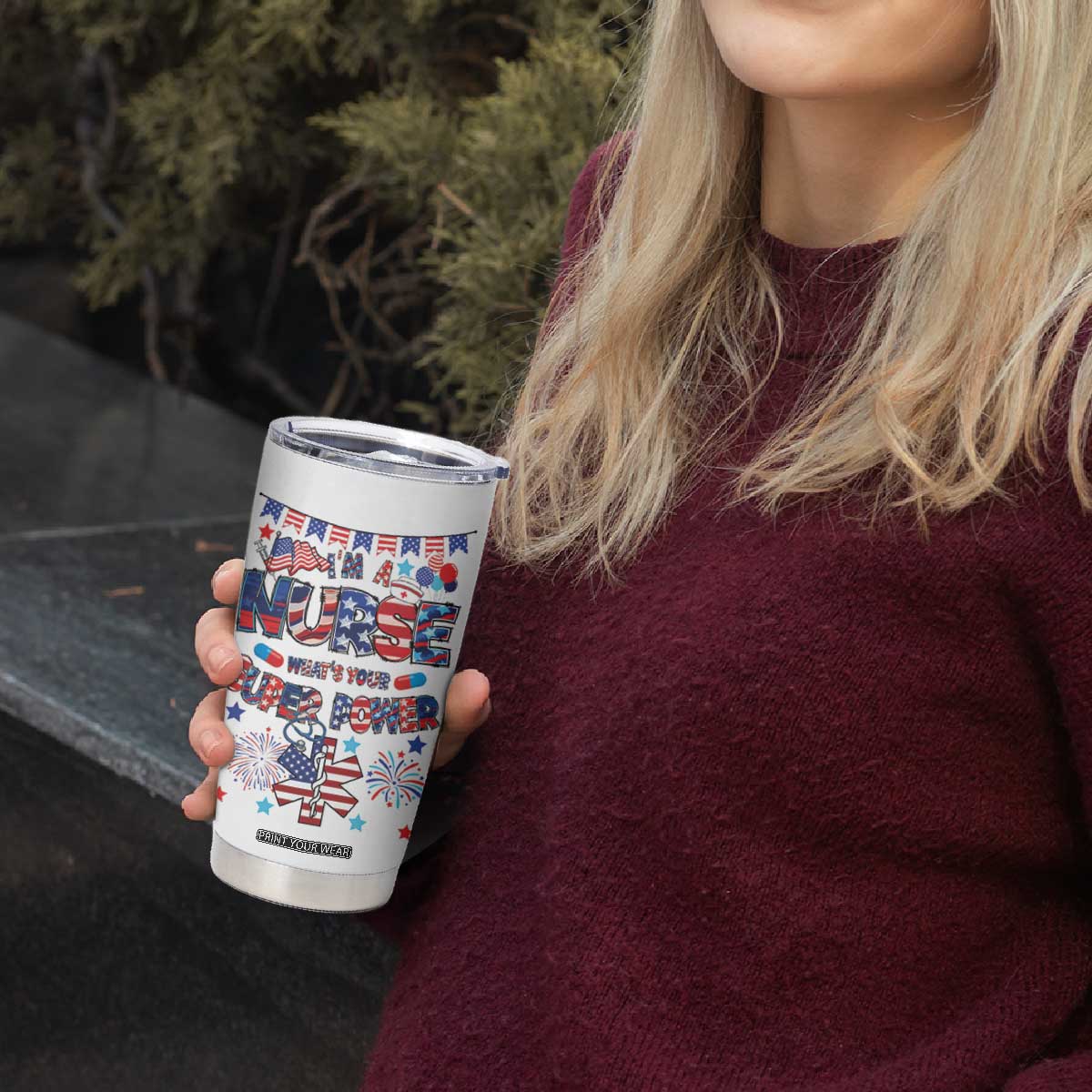 Patriotic Nurse Tumbler Cup Im a Nurse Superpower 4th Of July American Flag TB10 Print Your Wear