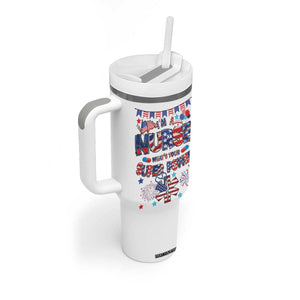 Patriotic Nurse Tumbler With Handle Im a Nurse Superpower 4th Of July American Flag TB10 Print Your Wear