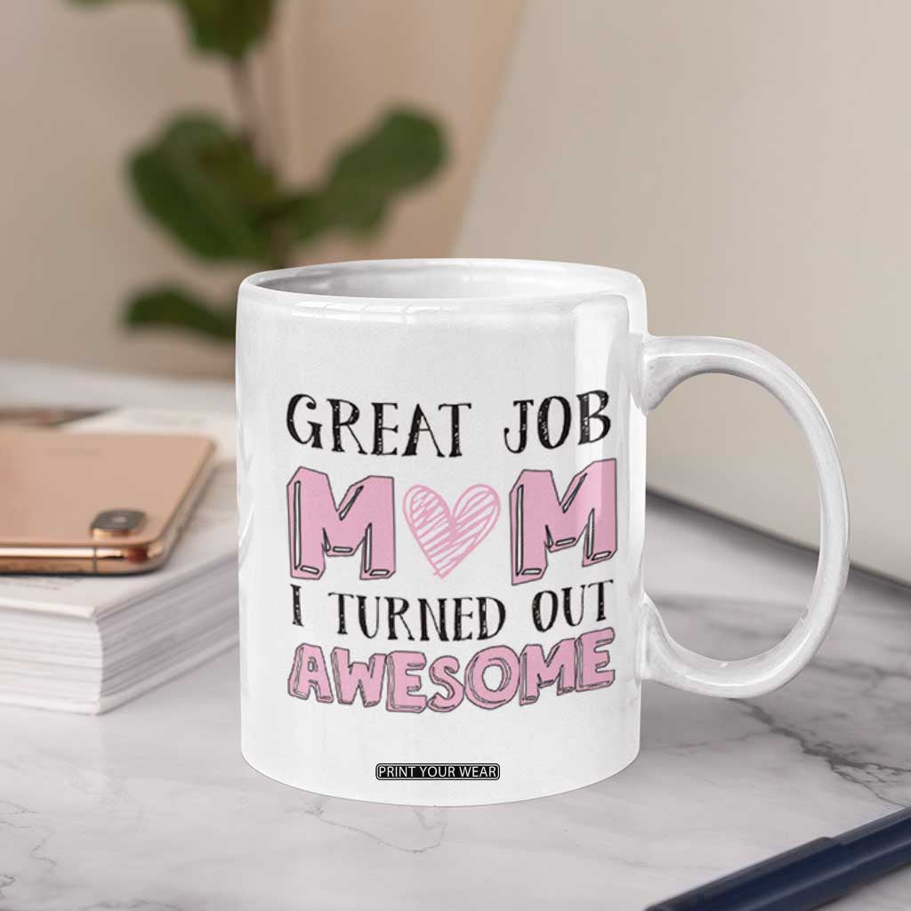 Funny Mom Birthday Gift Coffee Mug Cute Valentines Mothers Day Present From Daughter Son Pink TB10 Print Your Wear