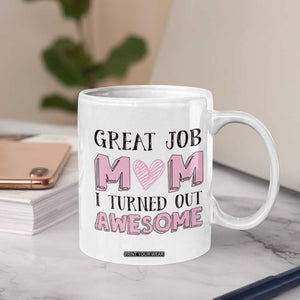 Funny Mom Birthday Gift Coffee Mug Cute Valentines Mothers Day Present From Daughter Son Pink TB10 Print Your Wear
