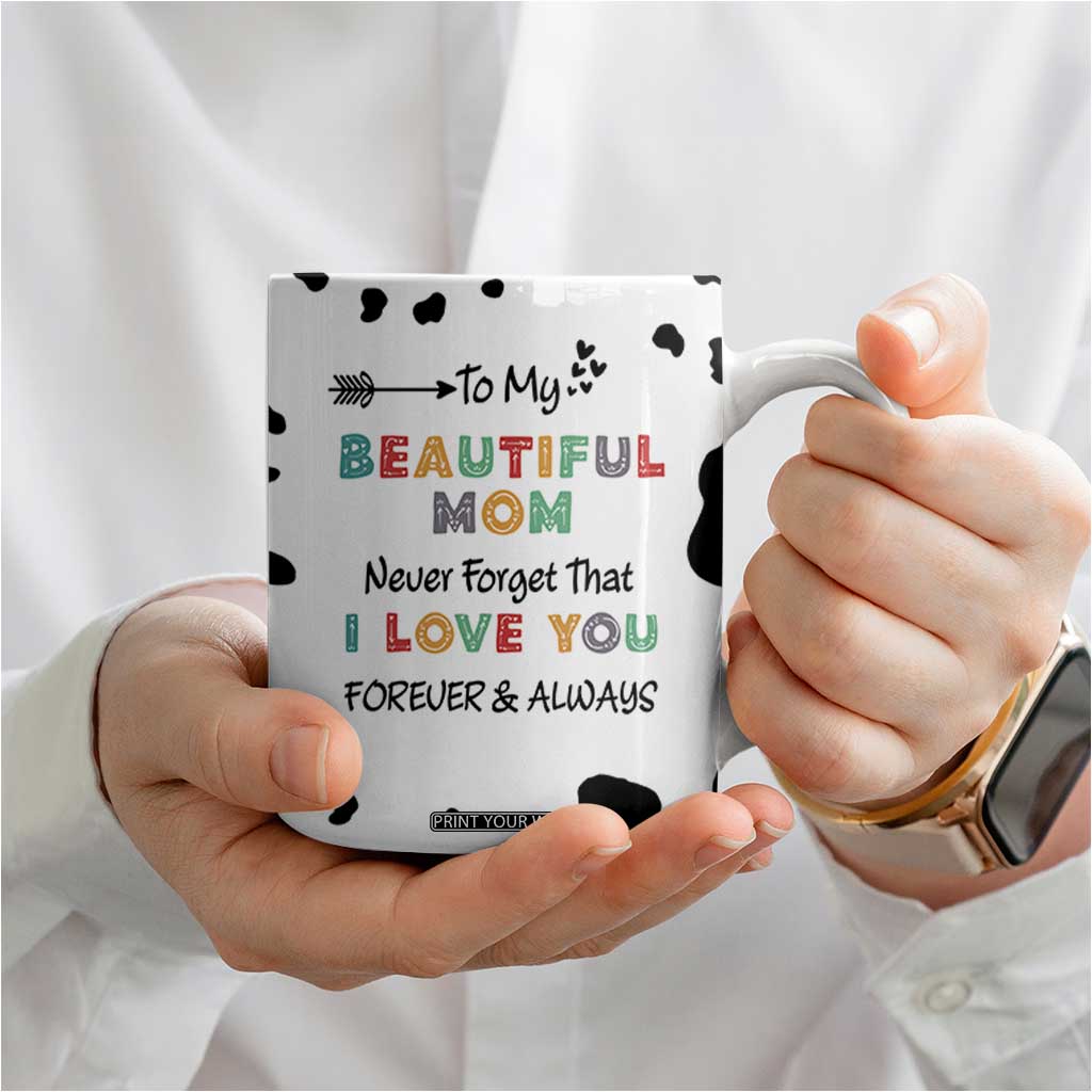Mothers Day Mom Gifts Coffee Mug I Love You Mom Gift From Daughter Son Cow Print TB10 Print Your Wear
