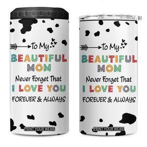 Mothers Day Mom Gifts 4 in 1 Can Cooler Tumbler I Love You Mom Gift From Daughter Son Cow Print TB10 One Size: 16 oz Cow Print Your Wear