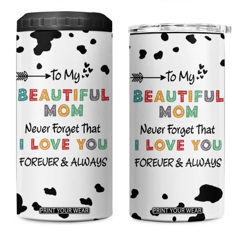 Mothers Day Mom Gifts 4 in 1 Can Cooler Tumbler I Love You Mom Gift From Daughter Son Cow Print TB10 One Size: 16 oz Cow Print Your Wear