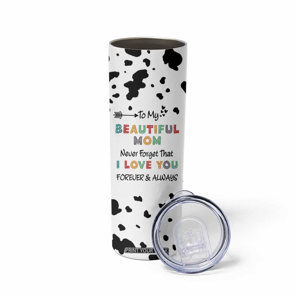 Mothers Day Mom Gifts Skinny Tumbler I Love You Mom Gift From Daughter Son Cow Print TB10 Print Your Wear
