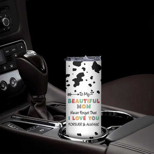 Mothers Day Mom Gifts Skinny Tumbler I Love You Mom Gift From Daughter Son Cow Print TB10 Print Your Wear