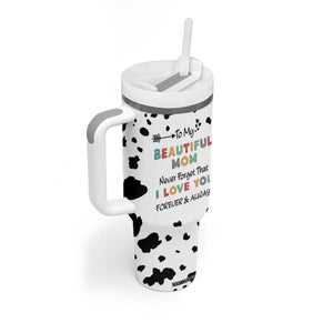 Mothers Day Mom Gifts Tumbler With Handle I Love You Mom Gift From Daughter Son Cow Print TB10 Print Your Wear