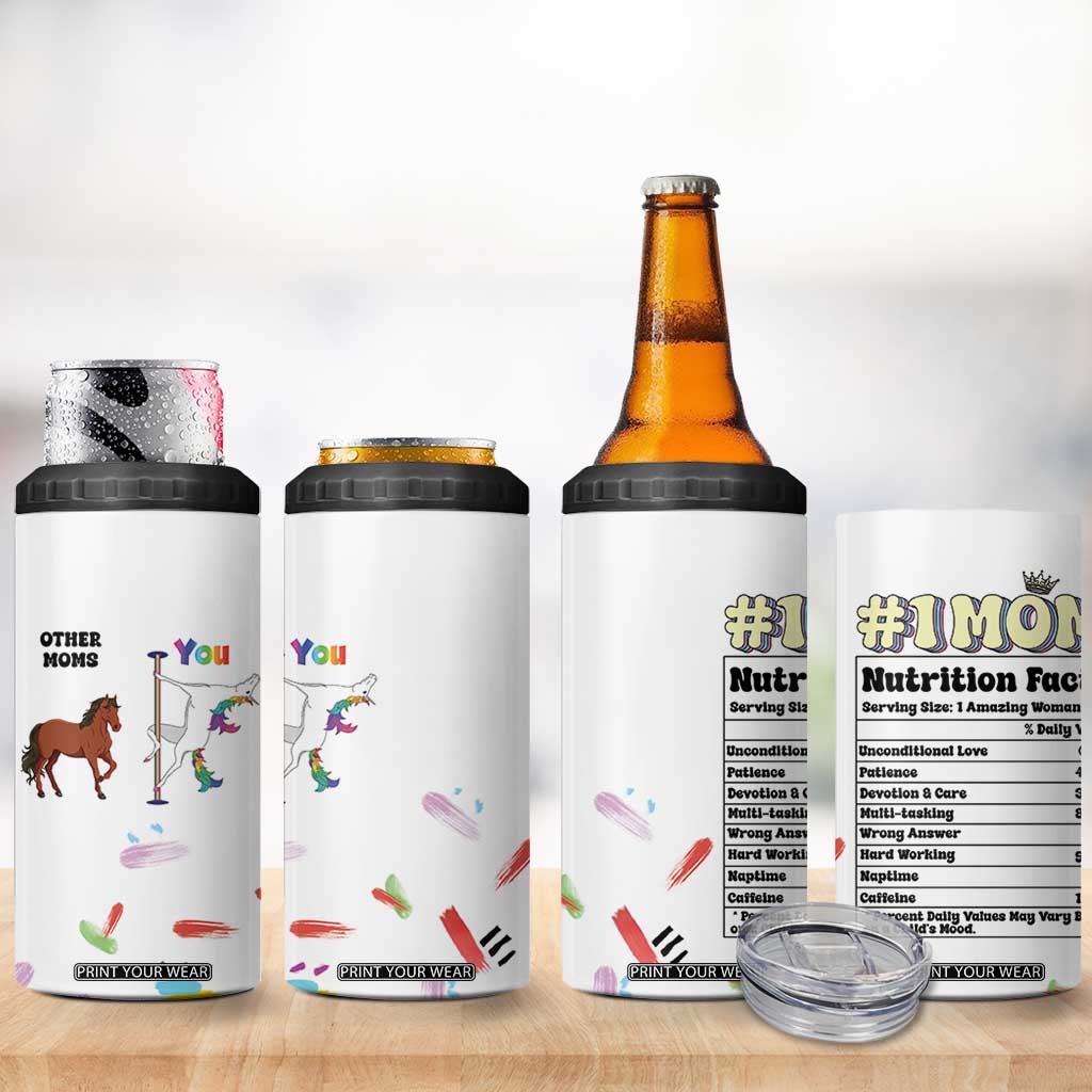 Funny Mom Birthday Gift 4 in 1 Can Cooler Tumbler Cute Unicorn Lovers Valentines Mothers Day Present TB10 Print Your Wear
