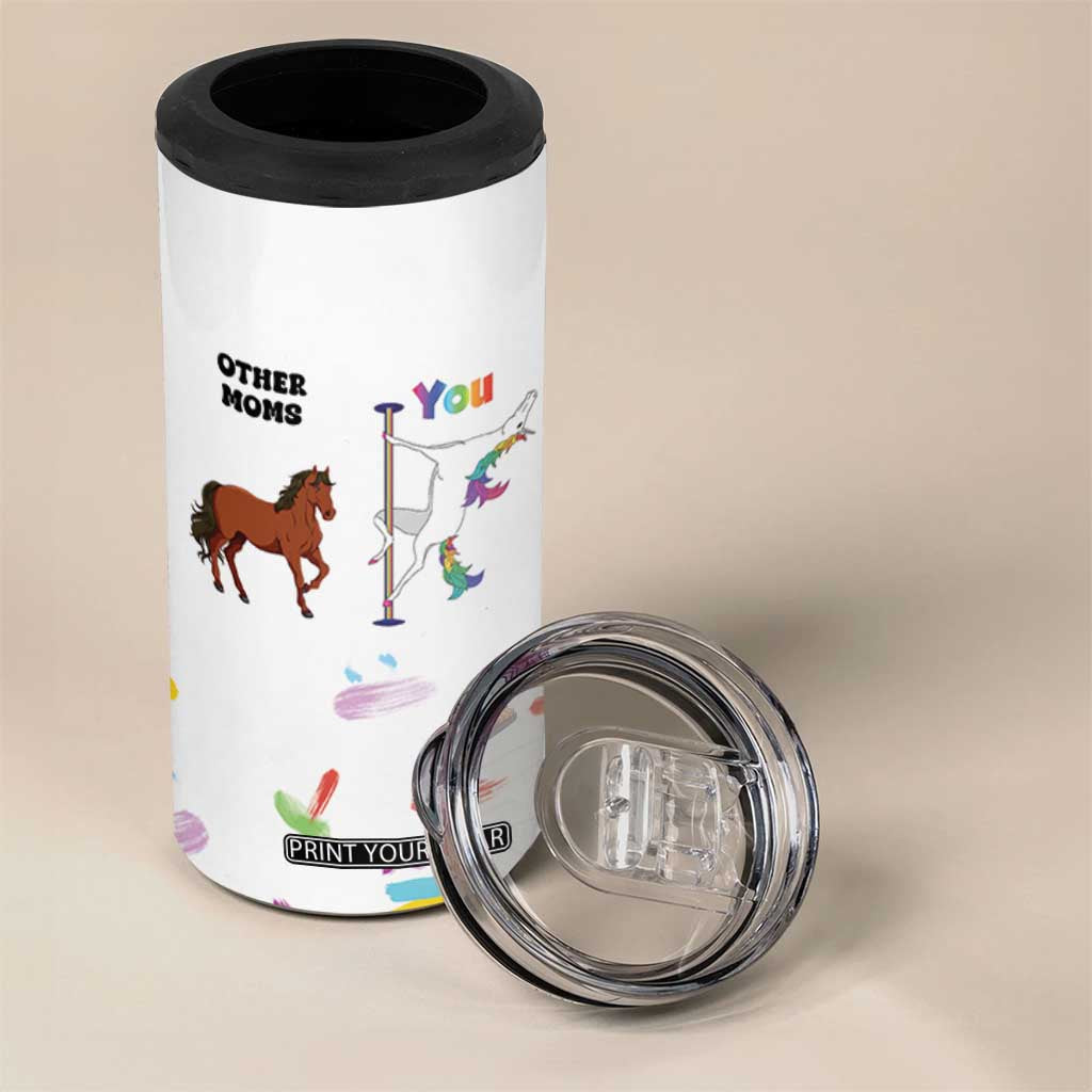 Funny Mom Birthday Gift 4 in 1 Can Cooler Tumbler Cute Unicorn Lovers Valentines Mothers Day Present TB10 Print Your Wear