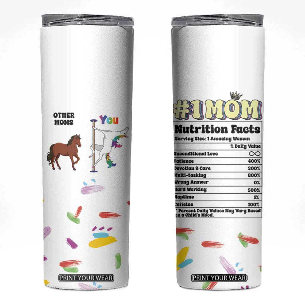 Funny Mom Birthday Gift Skinny Tumbler Cute Unicorn Lovers Valentines Mothers Day Present TB10 White Print Your Wear