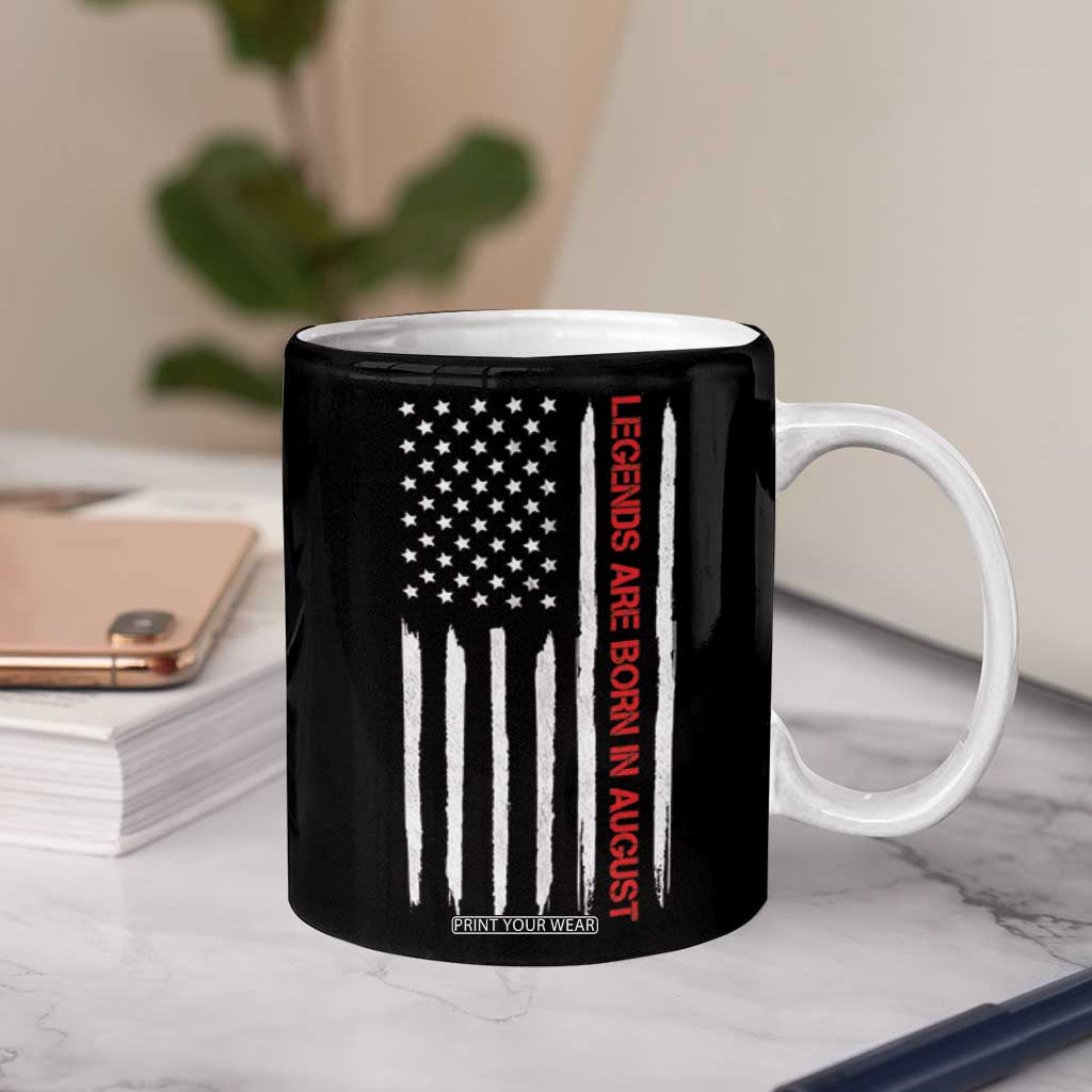 August Birthday Gifts Coffee Mug Birthday Gifts Ideas For Men American Flag TB10 Print Your Wear