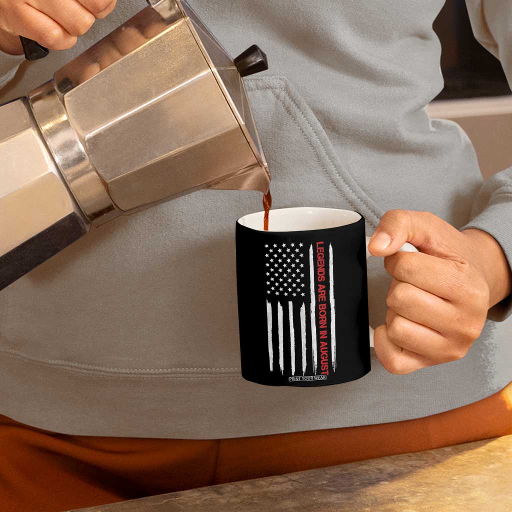 August Birthday Gifts Coffee Mug Birthday Gifts Ideas For Men American Flag TB10 Print Your Wear