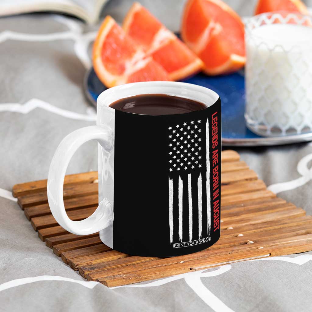 August Birthday Gifts Coffee Mug Birthday Gifts Ideas For Men American Flag TB10 Print Your Wear